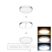 Solight LED mini panel fürdőszobai 2 az 1-ben, 3CCT, mennyezeti/felületre szerelhető, 18W, 1530lm, IP54, ezüst, kerek gallery main image