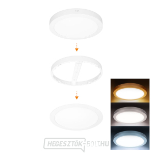Solight LED mini panel fürdőszobai 2 az 1-ben, 3CCT, mennyezeti/felületre szerelhető, 24W, 2040lm, IP54, fehér, kerek gallery main image