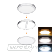 Solight LED mini panel fürdőszobai 2 az 1-ben, 3CCT, mennyezeti/felületre szerelhető, 24W, 2040lm, IP54, ezüst, kerek gallery main image