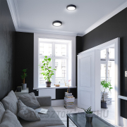 Solight LED mini panel CCT, felületre szerelhető, 12W, 900lm, 3000K, 4000K, 6000K, kerek, fekete színű Előnézet 