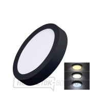 Solight LED mini panel CCT, felületre szerelhető, 12W, 900lm, 3000K, 4000K, 6000K, kerek, fekete színű gallery main image