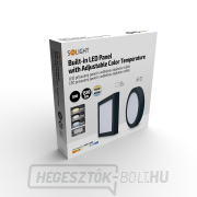 Solight LED mini panel CCT, felületre szerelhető, 18W, 1530lm, 3000K, 4000K, 6000K, kerek, fekete színű náhled