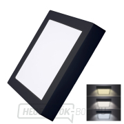 Solight LED mini panel CCT, felületre szerelhető, 18W, 1530lm, 3000K, 4000K, 6000K, négyzet alakú, fekete színű gallery main image