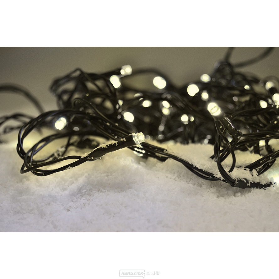 Solight LED kültéri karácsonyi fényfüzér, 100 LED, 10m, 3m kábel, 8 funkció, időzítő, IP44, meleg fehér