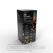 Solight LED kültéri karácsonyi fényfüzér, 50 LED, 5m, 3m kábel, 8 funkció, időzítő, IP44, többszínű Előnézet 