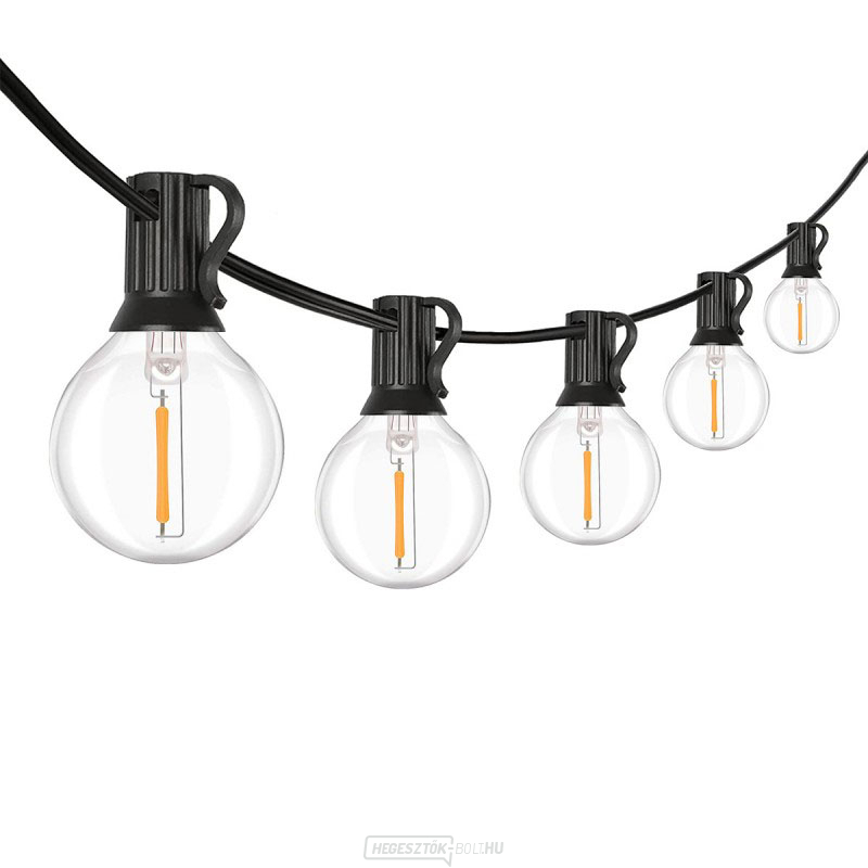 Solight LED kültéri fényfüzér izzókkal, 25 izzó, 15m+5m, 750lm, meleg fehér