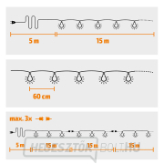 Solight LED kültéri fényfüzér izzókkal, 25 izzó, 15m+5m, 750lm, meleg fehér náhled