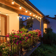 Solight LED kültéri erkélylámpa füzér izzókkal, 10 izzó, 5m+3m, 500lm, meleg fehér Előnézet 