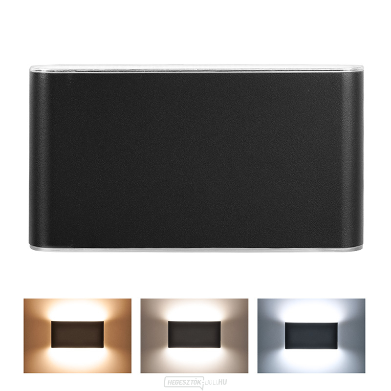 Solight LED kültéri fali lámpa Modena, 12W, 800lm, 3CCT, fekete