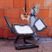 Solight LED reflektor 50W, hordozható, újratölthető, 5000lm, narancssárga-fekete Előnézet 