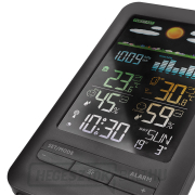 Solight időjárás állomás, színes LCD, beltéri/kültéri hőmérséklet és páratartalom, nyomás, RCC, fekete náhled