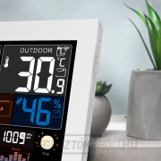 Solight időjárás állomás, extra nagy színes LCD, hőmérséklet, páratartalom, nyomás, RCC, USB töltés, fehér Előnézet 