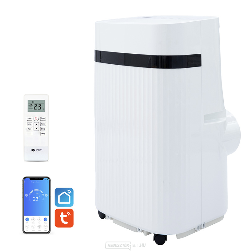 Solight mobil klímaberendezés 12000 BTU, intelligens WiFi, hűtés, páramentesítés, ventilátor