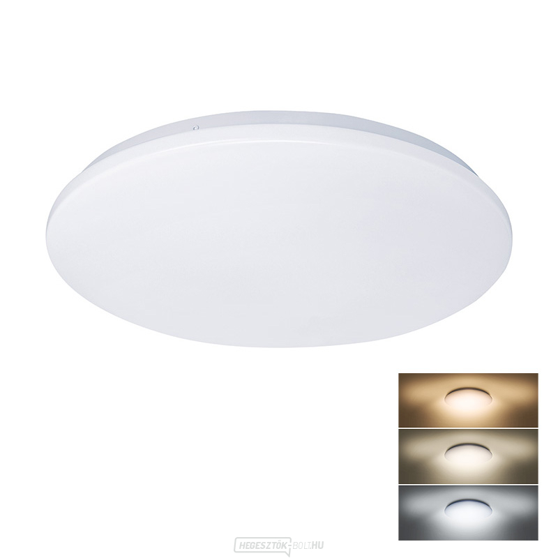 Solight LED mennyezeti lámpa Plain, 3CCT, 24W, 1920lm, 3000K, 4000K, 6000K, kerek, 38cm
