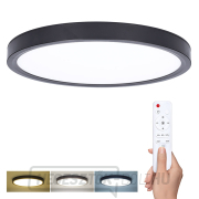 Solight LED világítás távirányítóval Estela Black, 36W, 2700lm, 30cm, színváltós, fényerő-szabályozható gallery main image