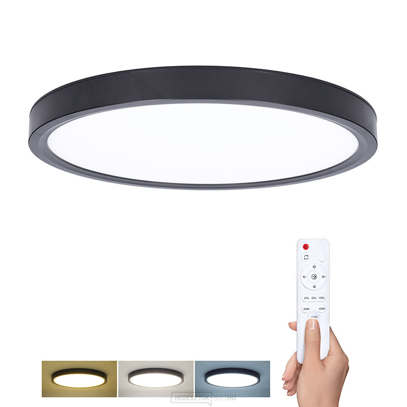 Solight LED világítás távirányítóval Estela Black, 60W, 4500lm, 50cm, színváltós, fényerő-szabályozható