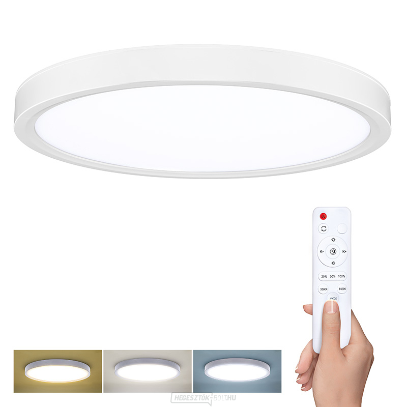 Solight LED világítás távirányítóval Estela White, 36W, 2700lm, 30cm, színváltós, fényerő-szabályozható