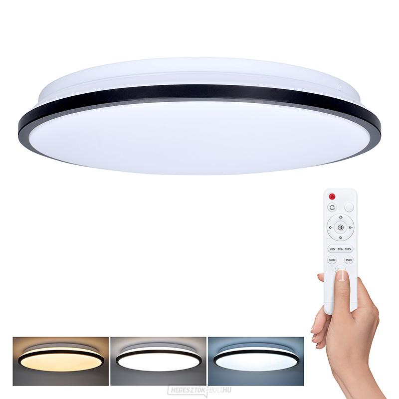 Solight LED világítás távirányítóval Jamil, 48W, 3360lm, 40cm, színváltós, fényerő-szabályozható