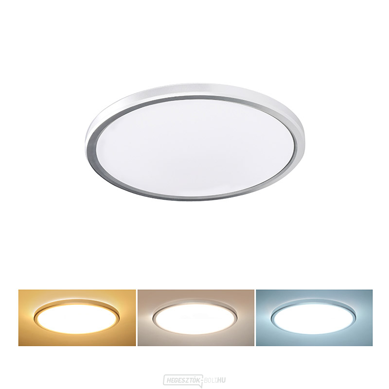 Solight LED világítás Acate nedvesség elleni védelemmel, IP54, 18W, 1620lm, 3CCT, 22cm, ezüst