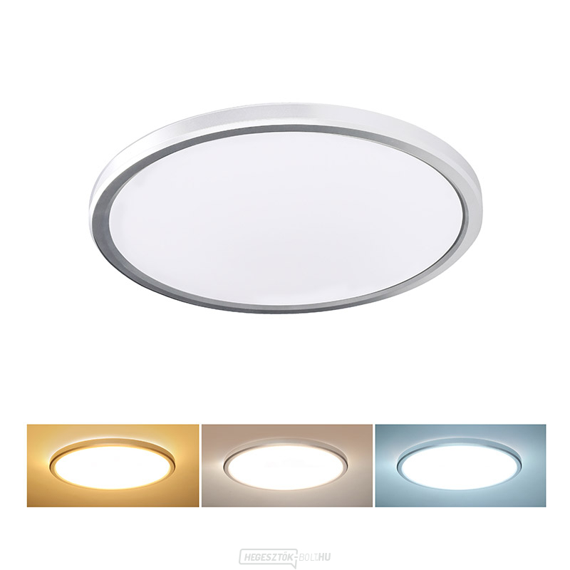 Solight LED világítás Acate nedvesség elleni védelemmel, IP54, 24W, 2160lm, 3CCT, 30cm, ezüst