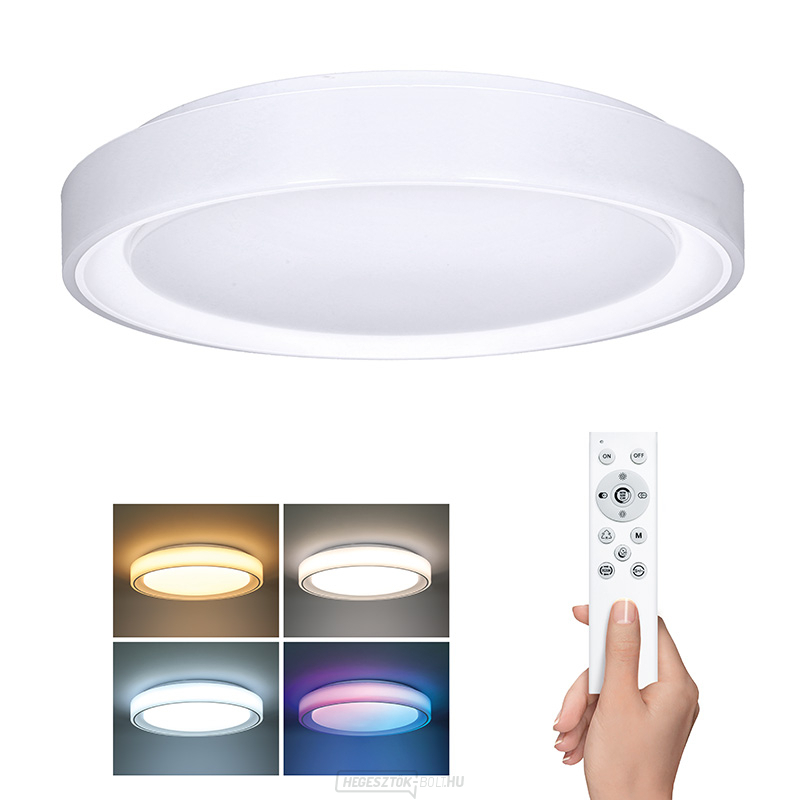 Solight LED világítás távirányítóval Floco, 30W + 6W RGB, 2100lm, 40cm, színváltós, fényerő-szabályozható