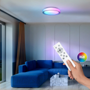Solight LED világítás távirányítóval Floco, 30W + 6W RGB, 2100lm, 40cm, színváltós, fényerő-szabályozható Előnézet 