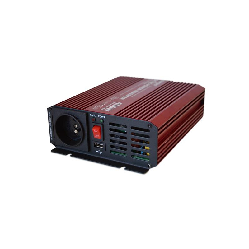 Feszültségváltó CARSPA P400 12V/230V 400W tiszta szinusz USB