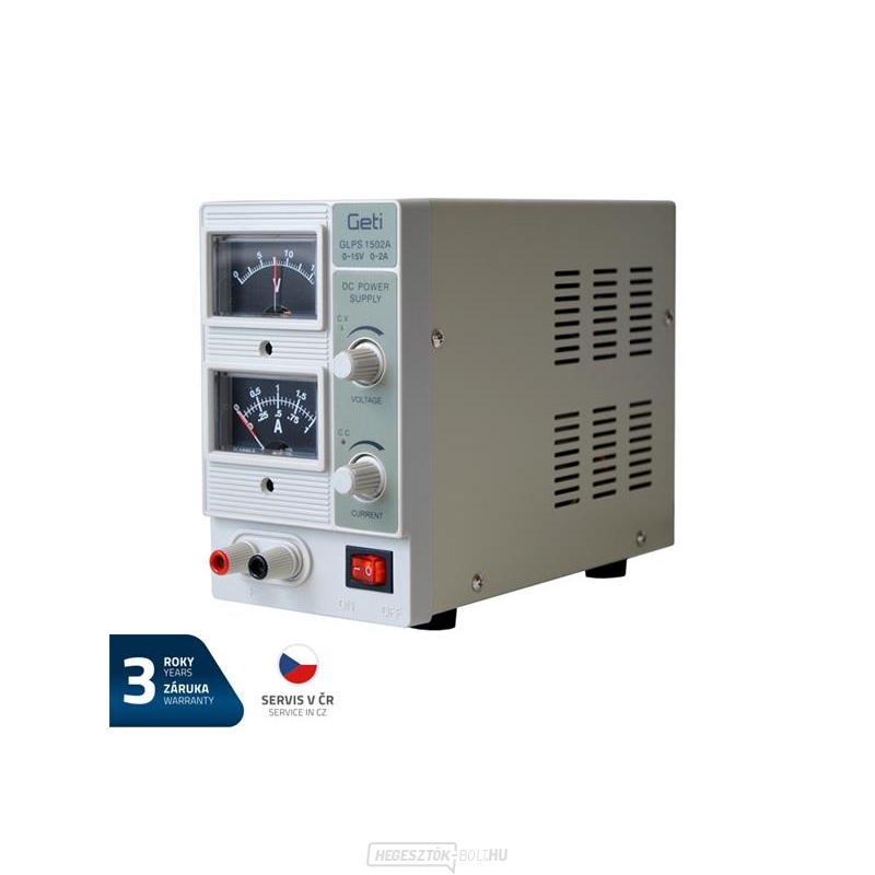 Laboratóriumi tápegység GETI GLPS 1502A 0-15V/0-2A gallery main image