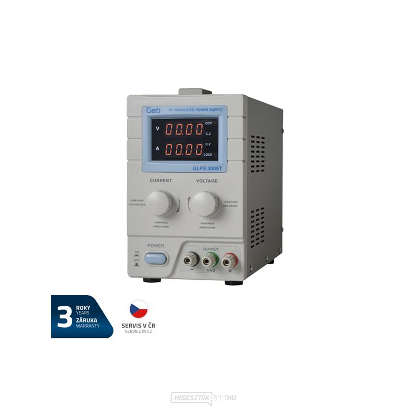 Laboratóriumi tápegység GETI GLPS 3005T 0-30V/0-5A gallery main image