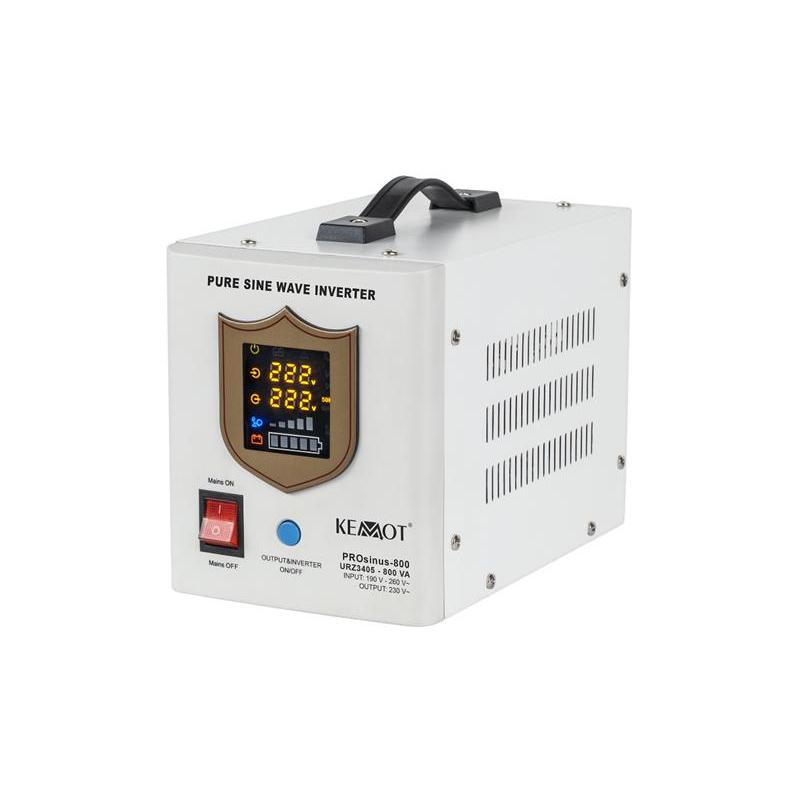 Tartalék tápegység KEMOT PROsinus-800 12V 230V 800VA 500W Fehér