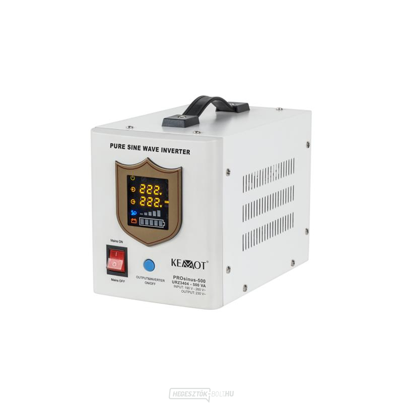 Tartalék tápegység KEMOT PROsinus-500 12V 230V 500VA 300W Fehér gallery main image
