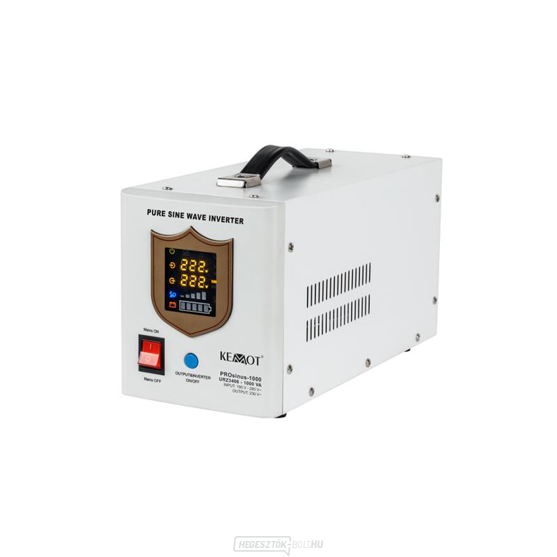 Tartalék tápegység KEMOT PROsinus-1000 12V 230V 1000VA 700W Fehér gallery main image