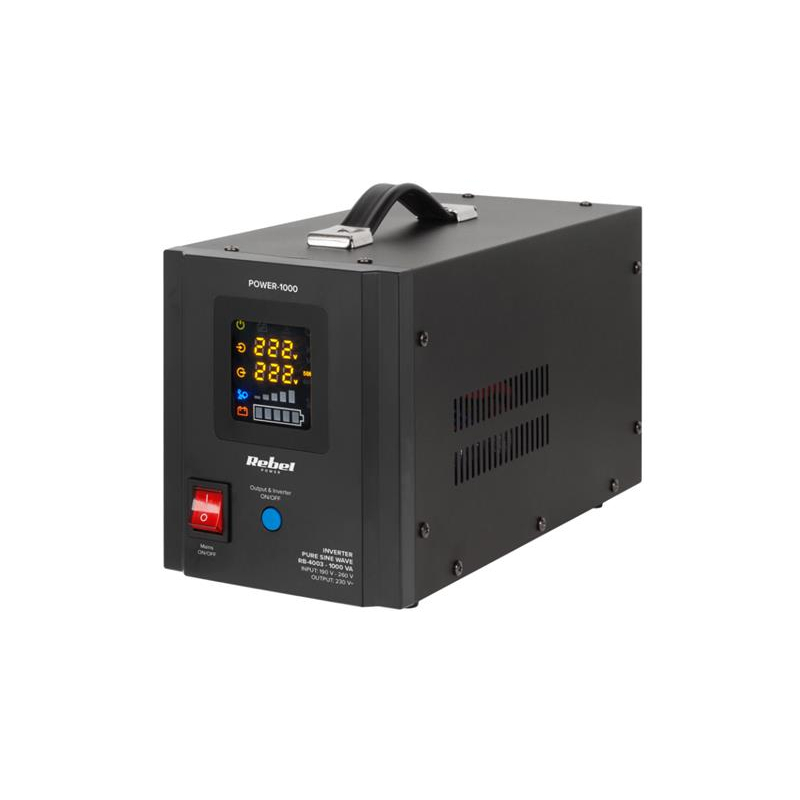 Tartalék tápegység REBEL POWER-1000 12V 230V 1000VA 700W Fekete