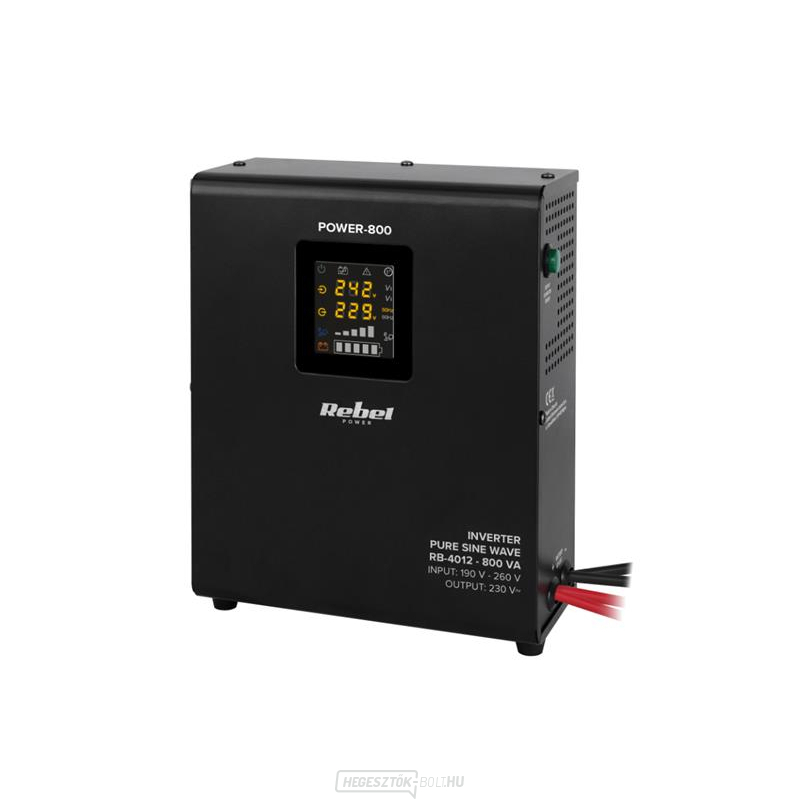 Tartalék tápegység REBEL POWER-800 12V 230V 800VA 500W Fekete fali gallery main image