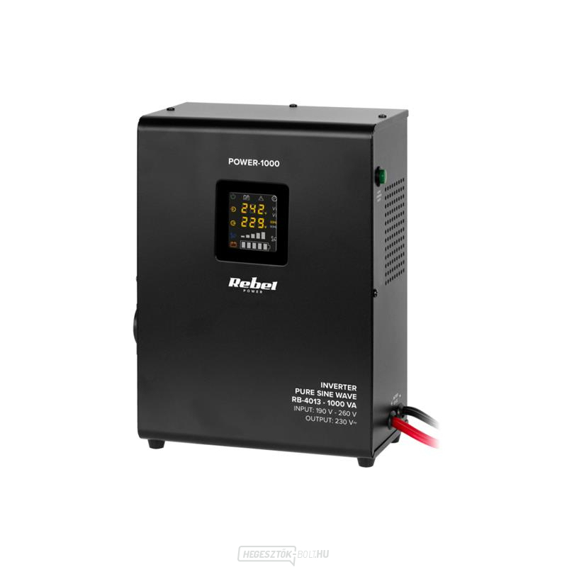 Tartalék tápegység REBEL POWER-1000 12V 230V 1000VA 700W Fekete fali gallery main image