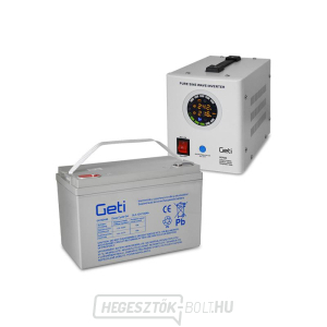 GETI GEP500 szinuszos 500W tartalék áramforrás + 100Ah akkumulátor gallery main image