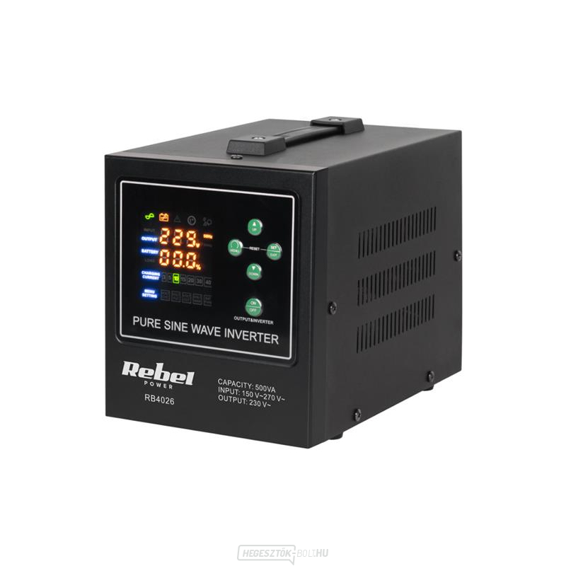 Tartalék tápegység REBEL POWER-500-LFP4 12V 230V 500VA 300W Fekete gallery main image