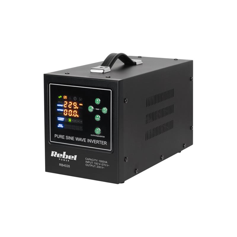 Tartalék tápegység REBEL POWER-1000-LFP4 12V 230V 1000VA 700W Fekete