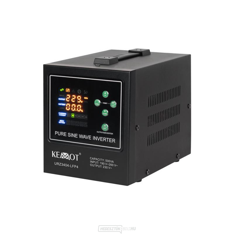 Tartalék tápegység KEMOT PROsinus-500-LFP4 12V 230V 500VA 300W Fekete gallery main image