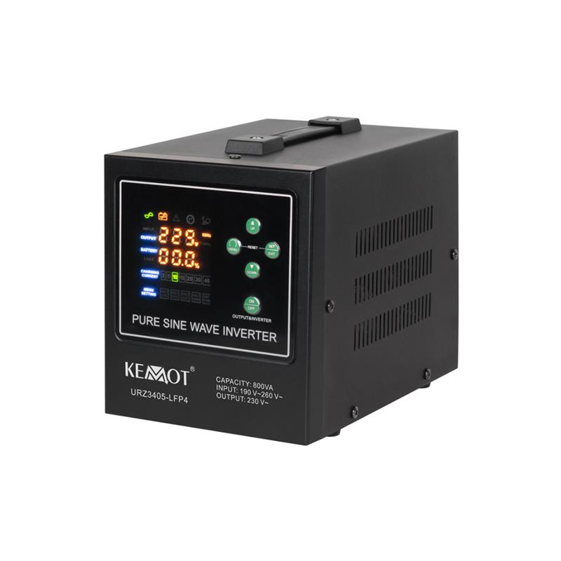 Tartalék tápegység KEMOT PROsinus-800-LFP4 12V 230V 800VA 500W Fekete