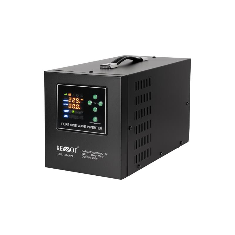 Tartalék tápegység KEMOT PROsinus-2000 12V 230V 2000VA 1200W Fekete URZ3407-LFP4