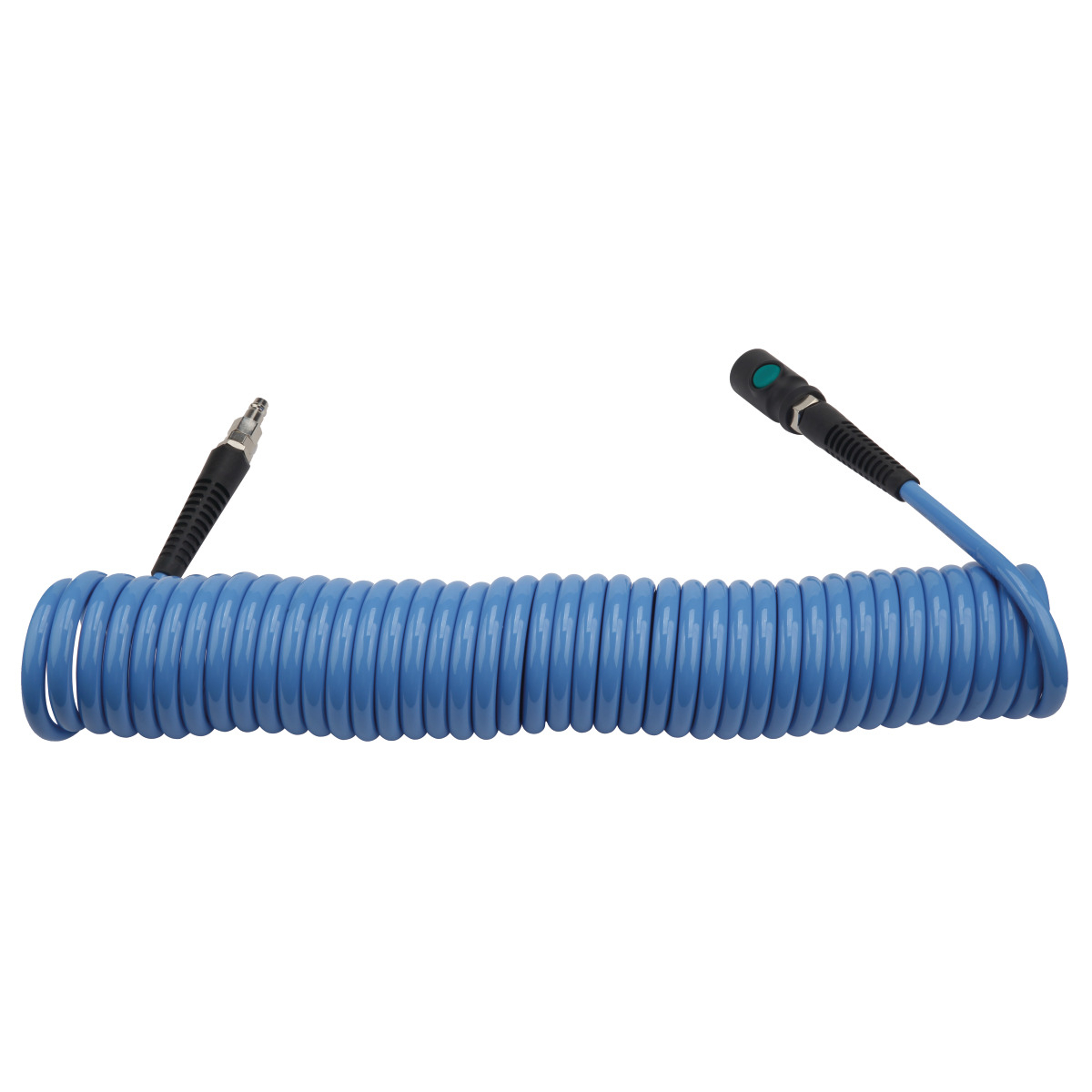 Spirál PU tömlő 10 m, ø 8/12 mm, 8 bar gyorscsatlakozóval