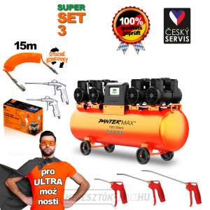 PANTERMAX Szuper csendes olajmentes kompresszor AirFlow® 120 SILENT SET3 gallery main image
