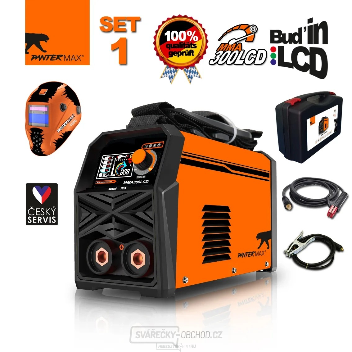 PANTERMAX Hegesztő inverter MMA300LCD® SET1 (MMA/TIG)