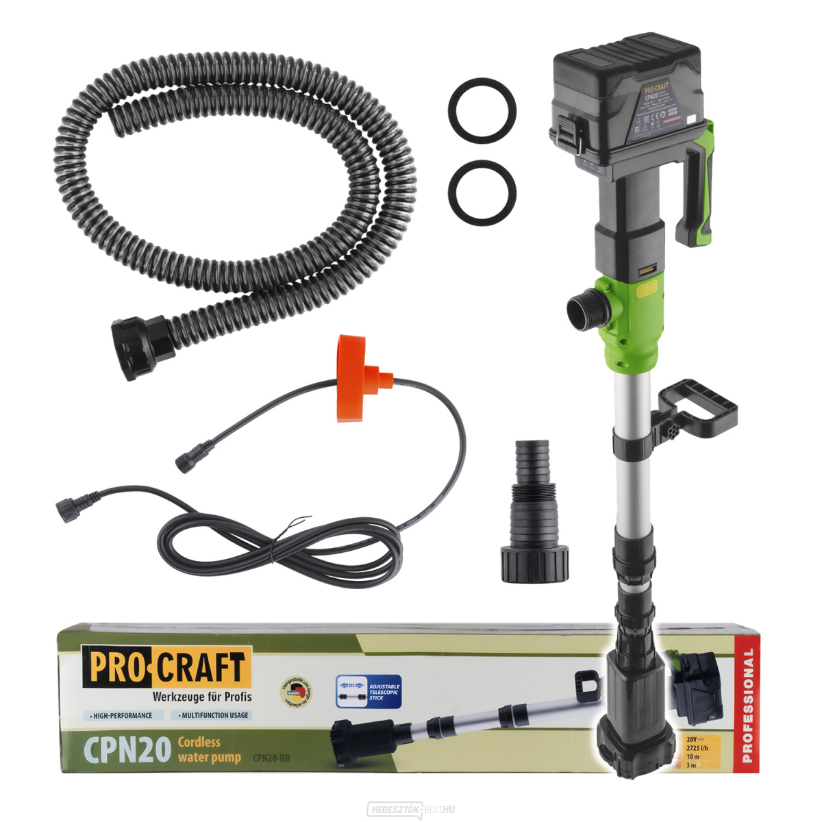 Procraft CPN20bb akkumulátoros merülő hordószivattyú (akkumulátor és töltő nélkül) | CPN20bb