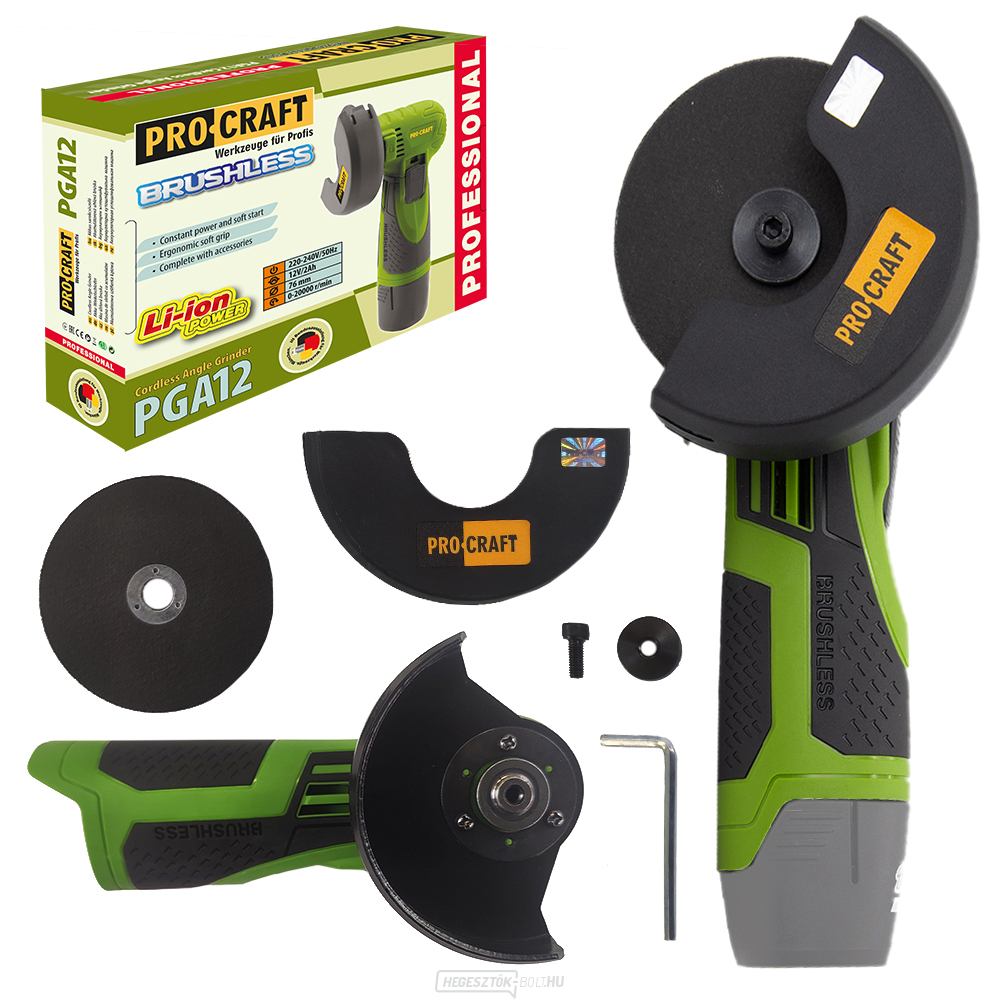 Akkus mini sarokcsiszoló Procraft PGA12 1B | PGA12-1B gallery main image