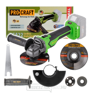 Akkus sarokcsiszoló Procraft PGA22 (akkumulátor és töltő nélkül) | PGA22-BB gallery main image