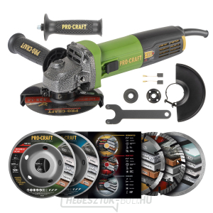 Sarokcsiszoló Procraft PW1050 és 3 db gyémánttárcsa DS3.125 + 2 db fazéktárcsa | SPW1050/DS3.125/WT125 gallery main image
