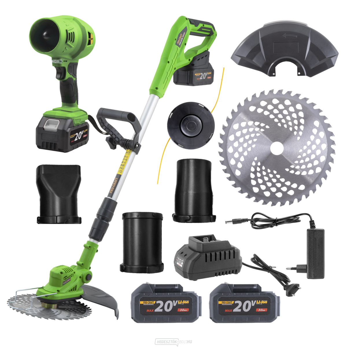 Procraft PTA24Bl akkus szegélynyíró és Procraft PB18 akkus lombfúvó készlet | SPTA24BL-PB18