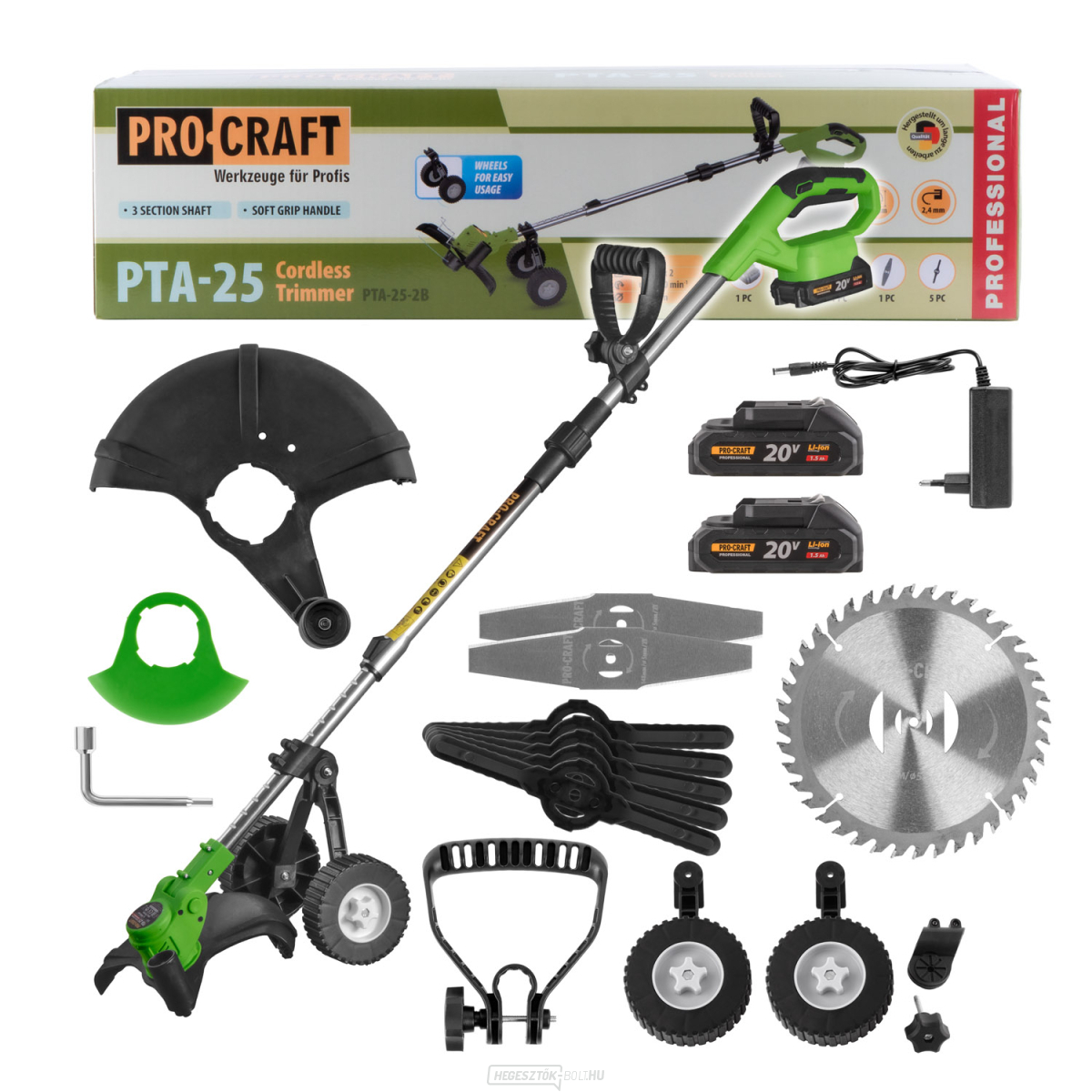 Akkumulátoros szegélynyíró Procraft PTA-25-2B | PTA-25-2B